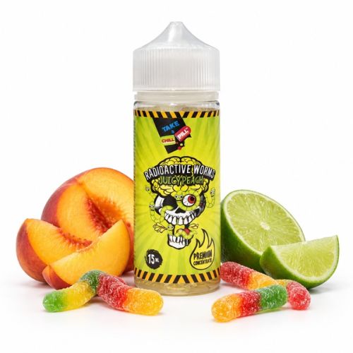 Chill Pill Shake and Vape Radioactive Worms Juicy Peach 120ml/15ml