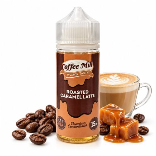 Coffee Mill Roasted Caramel Latte 15ml in 120ml bottle