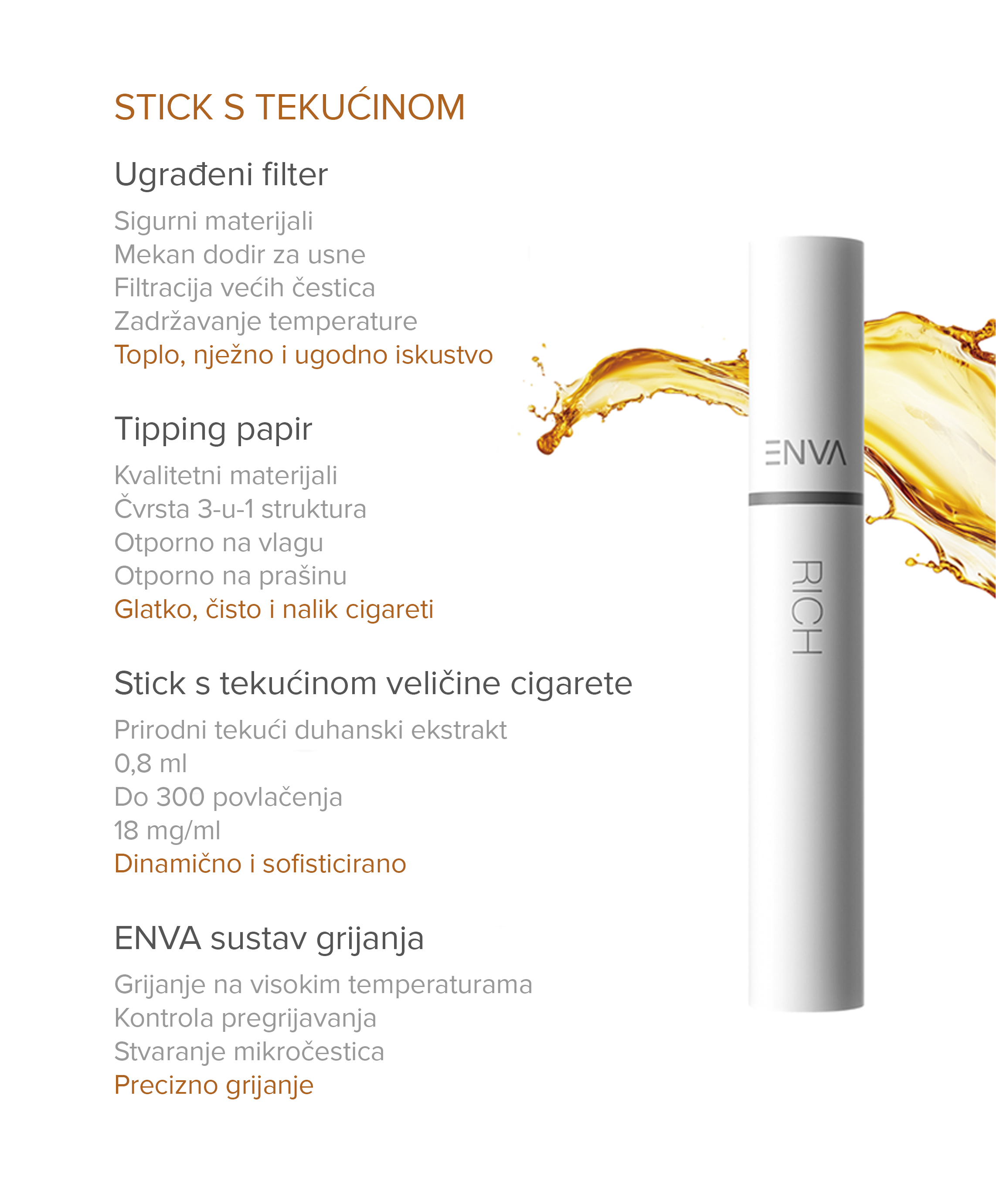 ENVA Sol stick s tekućinom &ndash; ugrađeni filter, 300 povlačenja, 18mg